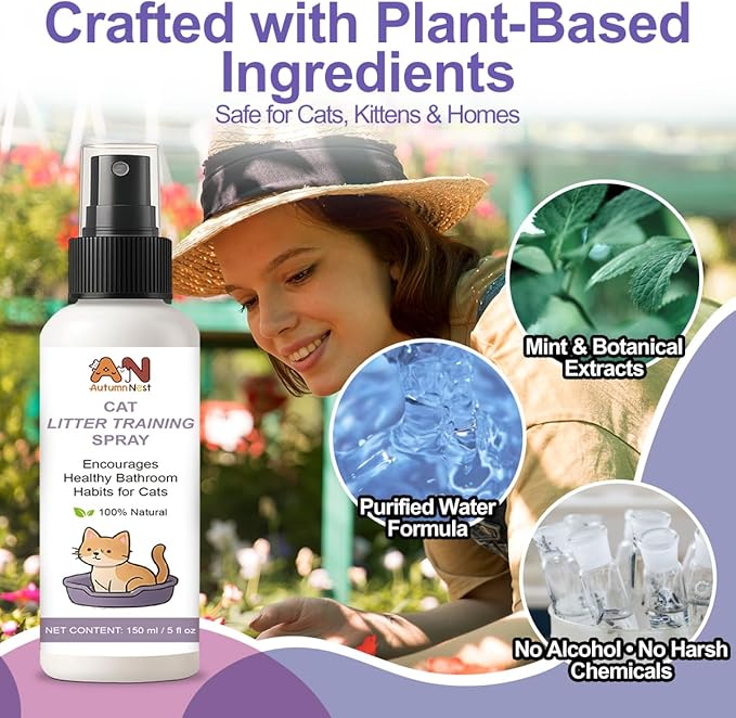 Cat Litter Training Spray – 150ml Natural Attractant for Cats & Kittens – Helps Guide Proper Litter Box Use – Indoor Toilet Training Aid