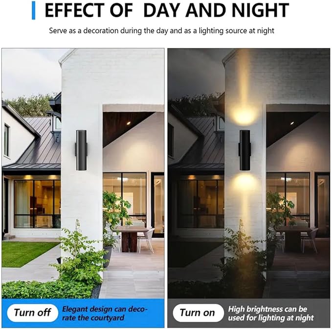 16 Pack 14inch LED Up & Down Wall Lights,18W E26 4000K Day White 1800LM Outdoor Wall Light Aluminum Body Waterproof IP65 led Porch Light for Wall Patio Garage Garden