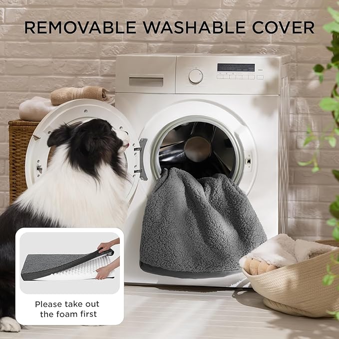 Bedsure Giant Dog Bed for Jumbo Dogs - 54" x 44" Flat Pet Beds with Removable Washable Cover, Orthopedic Egg Crate Foam Mat for Pet Up to 150 lbs, Not for Crate