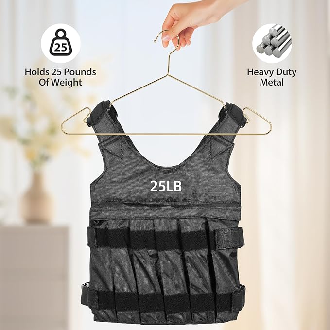 Gold Metal Hangers, 16.5 Inch Smooth and Durable Shirt Dress Hanger, Lightweight and Sturdy Metal Hanger for Suit Jackets and Casual Pants (30 Pack)