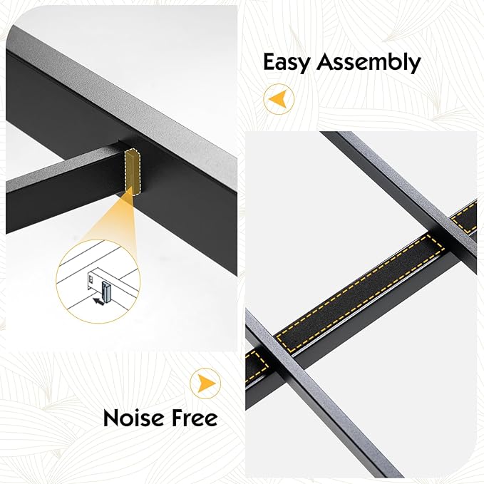 Full Farmhouse Bed Frame with Bookcase Headboard and 4 Drawers, LED Storage Bed with Charging Station & Linen Upholstered, No Box Spring Needed, Black