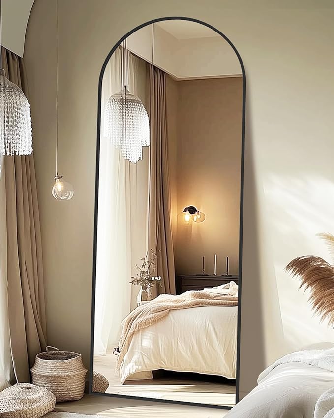 Floor Mirror, 68"×26" Full Length Mirror with Stand for Bedroom Living Room, Black