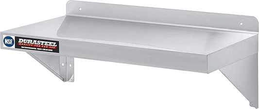 DuraSteel Stainless Steel Wall Mount Shelf 24" Wide x 14" Deep Commercial Grade - NSF Certified - Good for Restaurant, Bar, Home, Kitchen, Laundry, Garage and Utility Room