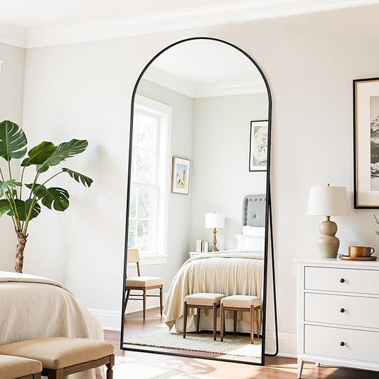 Floor Mirror, 76"×34" Full Length Mirror with Stand for Bedroom Living Room, Black