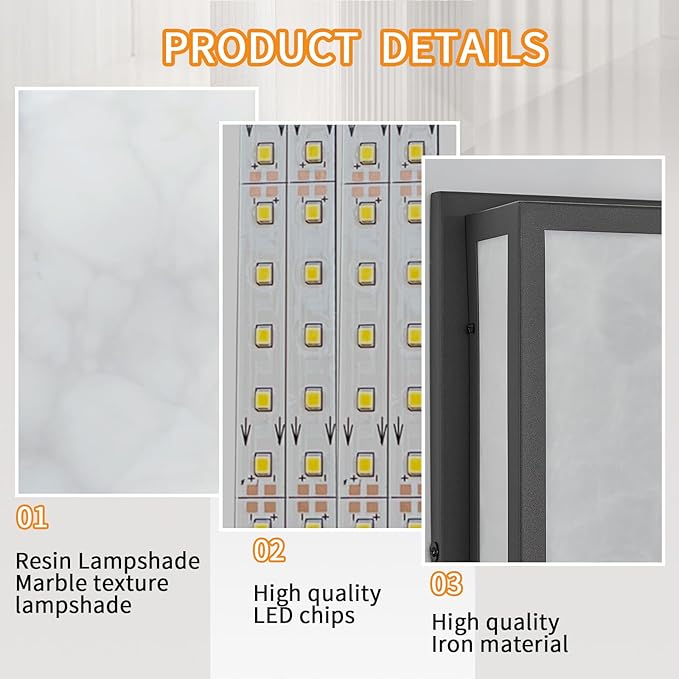 Motion Sensor Outdoor Wall Light LED 26W 24.8in - Rectangle Modern Exterior Lighting Fixture with Resin Shade, IP65 Waterproof Porch Sconce,for Garage,Front Door,Patio