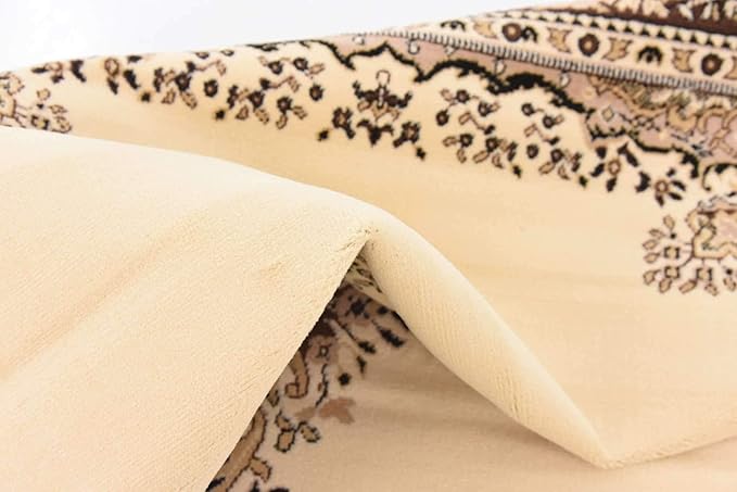 Unique Loom Reza Collection Traditional Persian Style Area Rug, Rectangular 7' 1" x 10' 0", Ivory/Brown