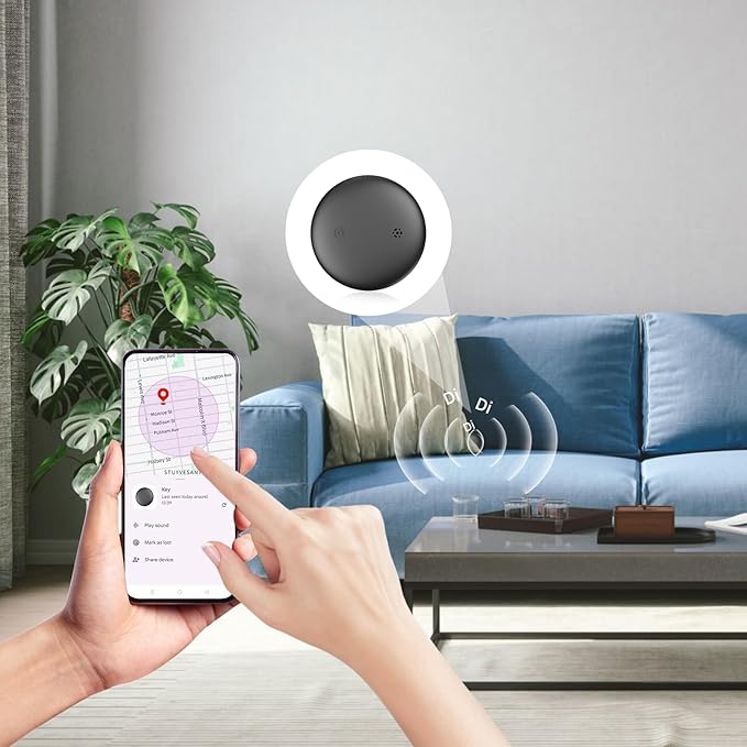 Android Air tag, IP68 Waterproof Bluetooth Tracker Tag, Google Certified Key Finder/Luggage Tracker/Item Locator Compatible with Google Find My Device for Wallet, Kids, Pets (2 Pack)