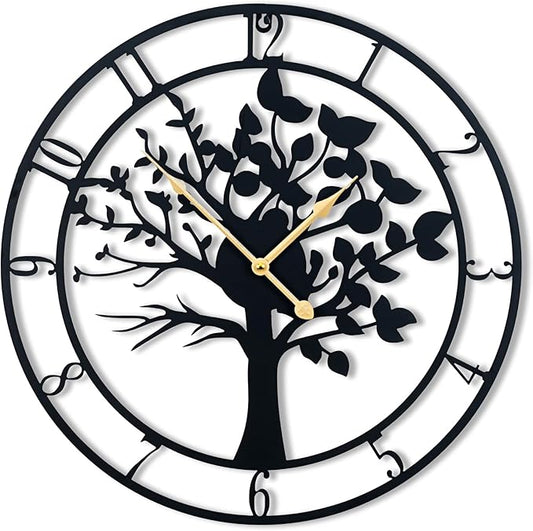 30inch/76cm Extra Large Tree of Life Wall Clocks for Living Room Decor,Bedroom,Battery Operated,Metal,Decorative,Analog,Silent,Non Ticking Wall Clock,Room Wall Decor (Tree of Life, 30 inches)