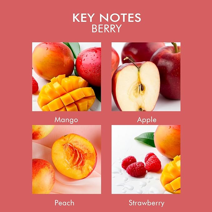 Scented Candle 6.8 oz Berry – Long-Lasting and Clean Burn with Natural Soy Wax – Gift for Women and Men – Ideal for Relaxation, Stress Relief and Home Décor