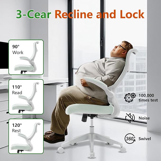 TT Airflex V2 Mesh Ergonomic Super Soft Wide Cushion Office Computer Desk Chair Adjustable Arms (Minty Green)