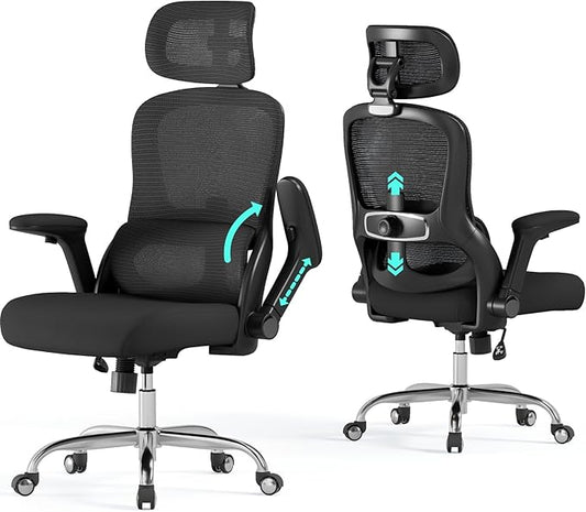 Ergonomic Office Chair: 400LBS Computer Desk Chair Comfy-Black Big and Tall Office Chair with Lumbar Support & Headrest-Gaming Chairs for Adults-Executive Office Rolling Chairs for Home Work