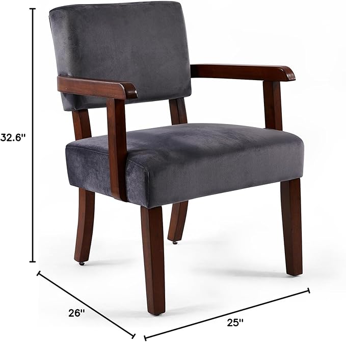 Modern Accent Chair, Upholstered Living Room Chairs with Wood Frame, Oversized Reading Armchair for Bedroom Waiting Room