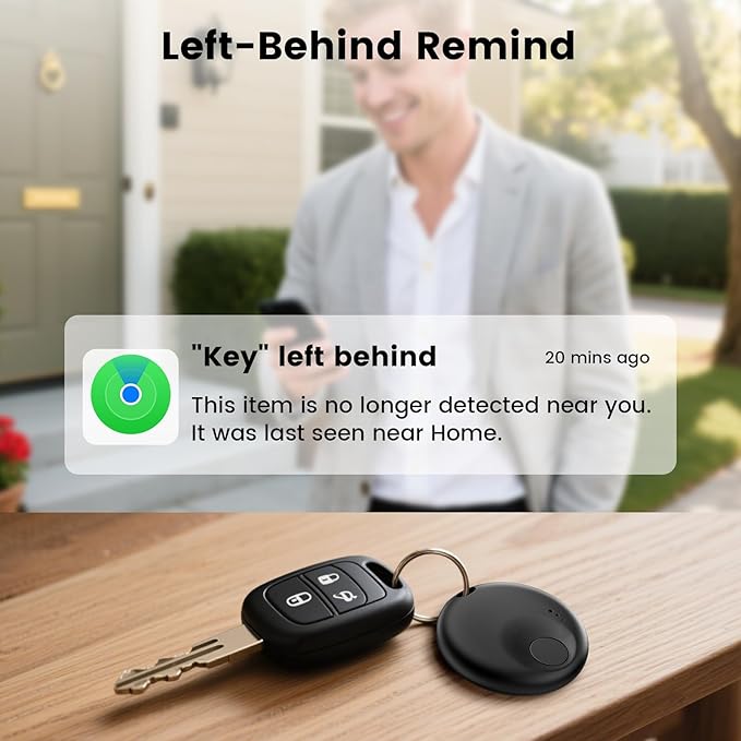 [2 Pack] Tracker Tags - 2 Pack for Android & iOS Find My Apps, Bluetooth Tracker Compatible with Both Google's Find Hub & Apple Find My App, Item Finder for Keys, Wallet, Luggage, Pets, Bicycle