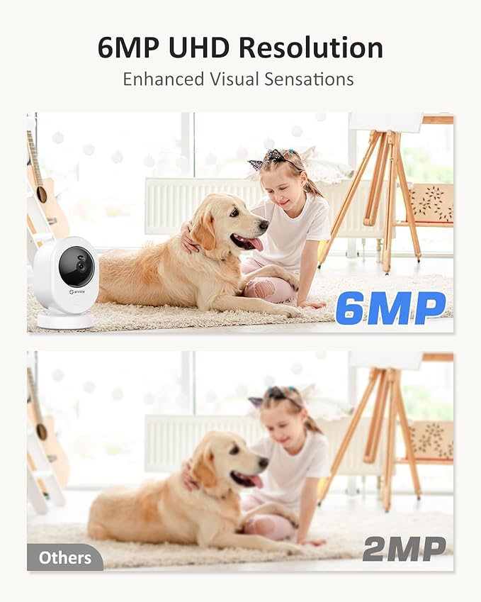 ANNKE 3.5K Pan-Tilt 360 Indoor Security Camera 2.4& 5GHz WiFi Cam, 6MP Pet/Dog/Baby Camera with Phone app,Two-Way Audio, Smart Human Detection, Works with Alexa,Night Vision,No Monthly Fee