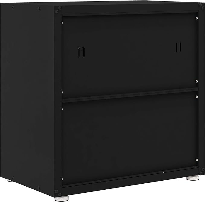 for Home Ready-to-Assemble Steel Cabinet with Two Doors (Black)