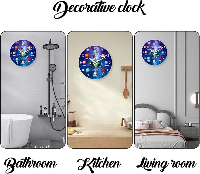 Analog Glow in The Dark Wall Clock for Teenager Bedroom Large Wall Clocks Battery Operated 16 Inch Silent Wall Clock Modern