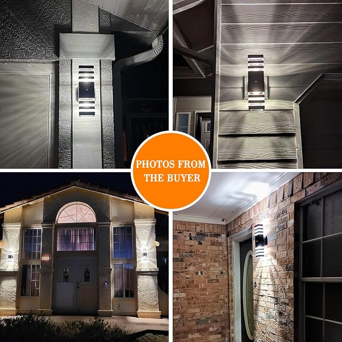 6 Pack Dusk to Dawn Outdoor Light Fixture,14W IP65 3000K 1100LM Warm White,Exterior Lights for House, Up and Down Outdoor Sconce Lights, Aluminum Outdoor Lights for House Porch Garage