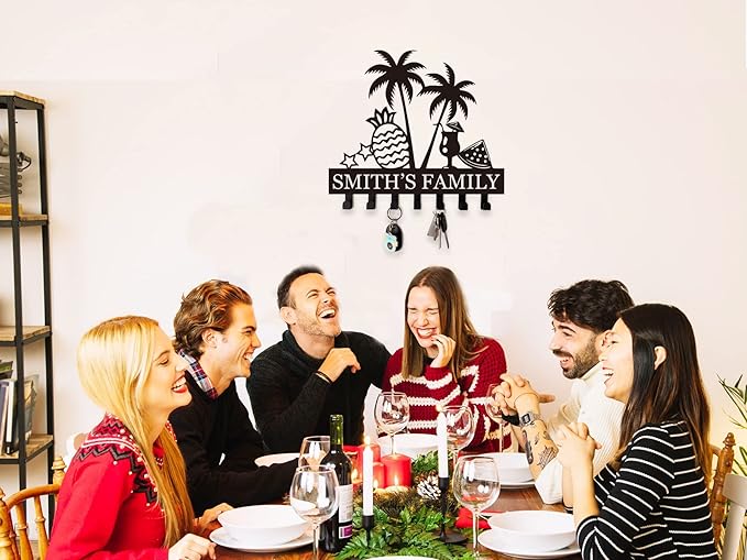 Custom Metal Key Holder for Wall,Name Key Holder,Wall Mounted Key Racks,Family Name Key Hooks, Towel Hooks Wall Mount