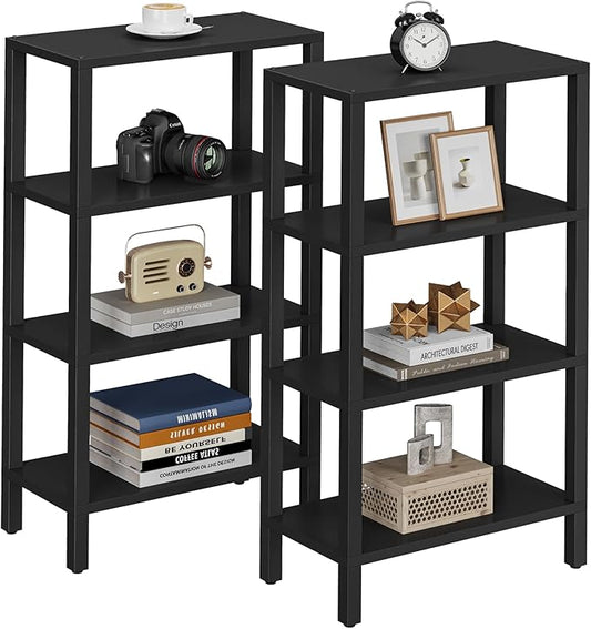 TUTOTAK Small Side Table, Narrow End Table, Skinny Sofa Table, Slim Nightstand, Couch Table, Living Room, Bed Room, Black TB01BK0782