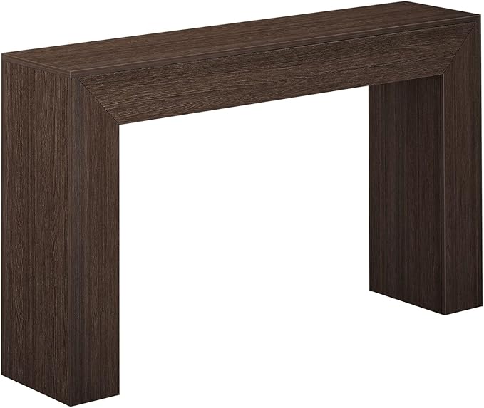 Plank+Beam Grand Console Table, 56 Inch Solid Wood Modern Sofa Table, Narrow Entryway Table for Hallway, Behind The Couch, Living Room, Foyer, Walnut Wirebrush
