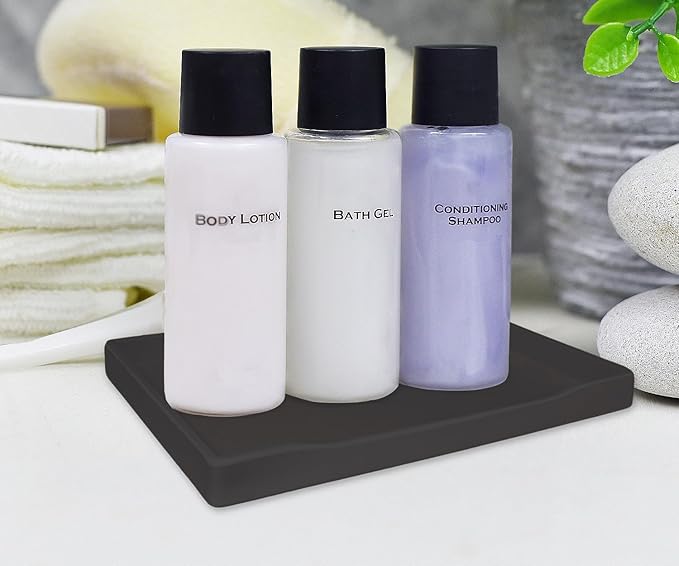 Small Black Mini Serving Tray (8.5 x 6.3 inch) for Serving Accessory, Spa, Coffee, Drinks, Wine, Tea, Bar, Party, Seasoning, Perfume or Display Use.