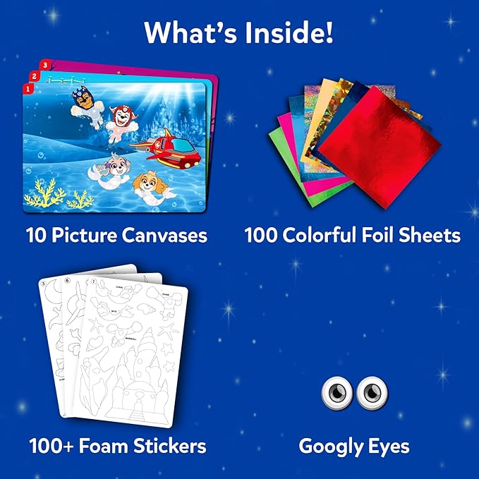 Skillmatics Foil Fun - PAW Patrol, Mess-Free Art & Craft Kits for Kids, DIY Creative Activity, Travel Toys, Christmas Gifts for Fans of Chase, Marshall, Skye, Girls, Boys, Ages 4, 5, 6, 7, 8 and Up
