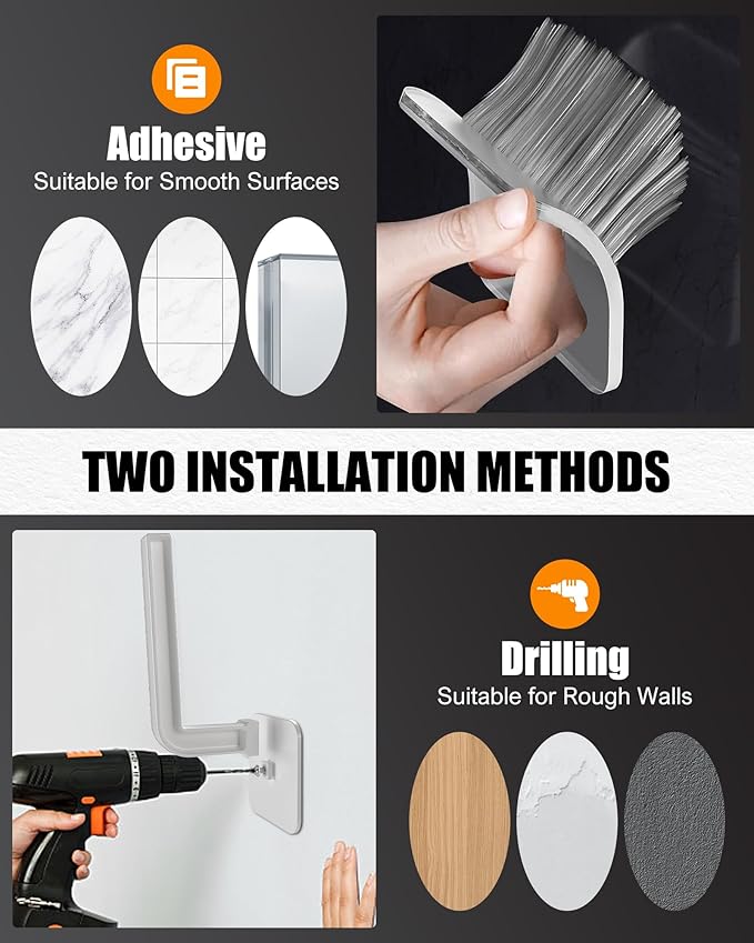 Hat Rack for Hat Storage (12-Pack), Multi-Purpose Hat Organizer, Strong Adhesive Hat Hooks for Wall Hat Organizer for Baseball Caps, Two Mounting Options Hat Hook, White