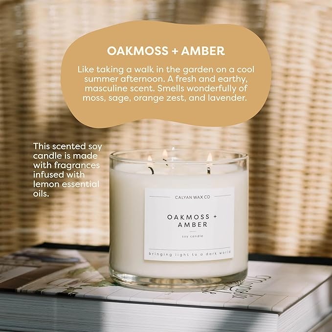 Calyan Wax Co. Everyday 3 Wick Scented Candle Gift Set - 4 Luxury Scented Candles - 43 Hour Burn - 3 Wick Non Toxic Soy Wax Candles - Long Lasting Large Glass Jar Candle for Home - 14.9oz
