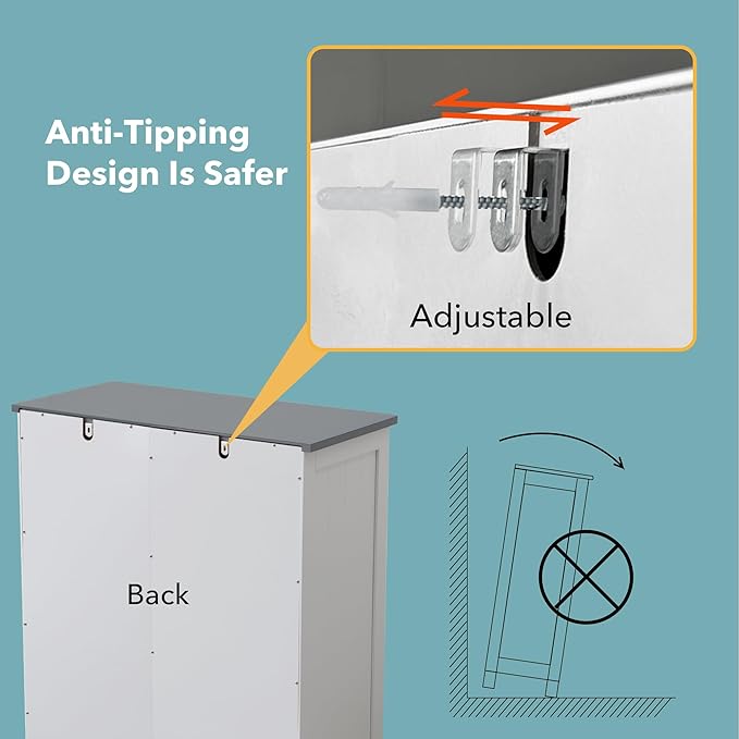 Modern White Buffet Cabinet, 26x30 Inches, 2 Doors, 2 Drawers, Adjustable Shelves, Anti-Fall Drawers, Dining Room Storage