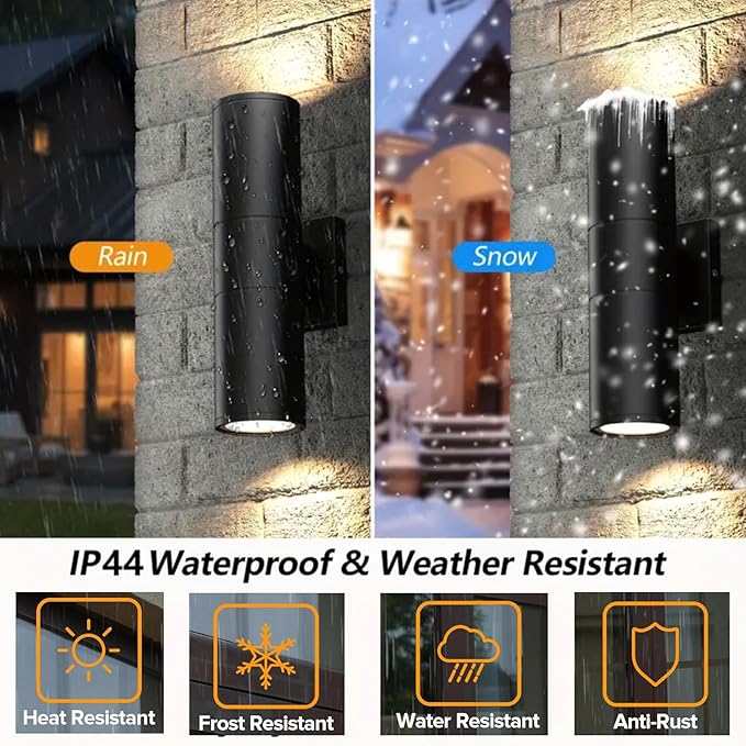 16 Pack 14inch LED Up & Down Wall Lights,18W E26 4000K Day White 1800LM Outdoor Wall Light Aluminum Body Waterproof IP65 led Porch Light for Wall Patio Garage Garden