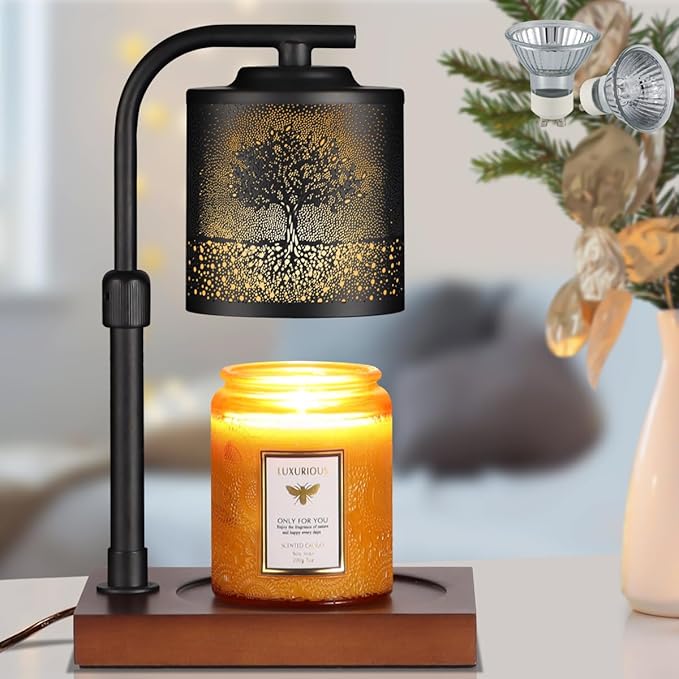 Candle Warmer Lamp with Adjustable Height Dimmable for New Home Decor Electric Candle Warmer for Jar Candles Birthday Gifts for Women Mom(Tree)