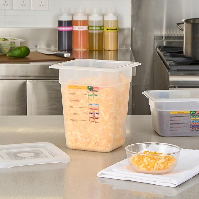 Restaurantware Food Storage Container 1 Pack of 6.8 x 6.2 x 7.8 Inches Plastic Stackable Storage Box White Reusable Label Container Dishwasher Safe For Restaurants And Kitchens