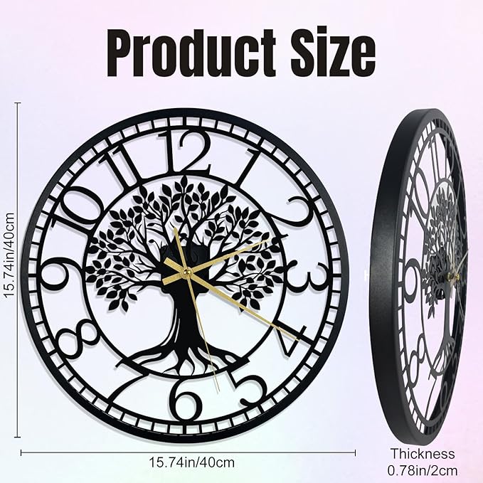 Big Wall Clock - Wall Clocks for Living Room Decor, Quiet and No Ticking Suitable for Wall Decor, Living Room Decoration, Kitchen Decoration