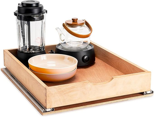 Fully Assembled Pull Out Cabinet Drawer, Wood Pull Out Cabinet Organizer, Soft Close Slide Out Pull Out Drawers for Kitchen Cabinets, Fast and Easy DIY Installation, 18”W x 21”D