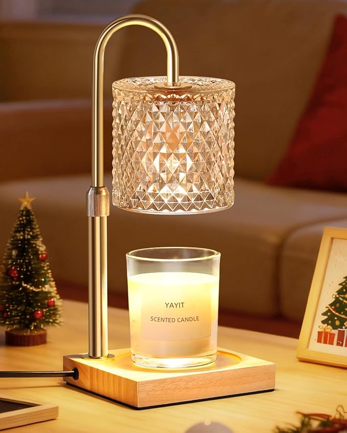 Candle Warmer Lamp with Timer Dimmer Adjustable Height, Candle Warmer with 2 Bulbs for Jar Candles, Home Decor, Birthday Gifts for Women
