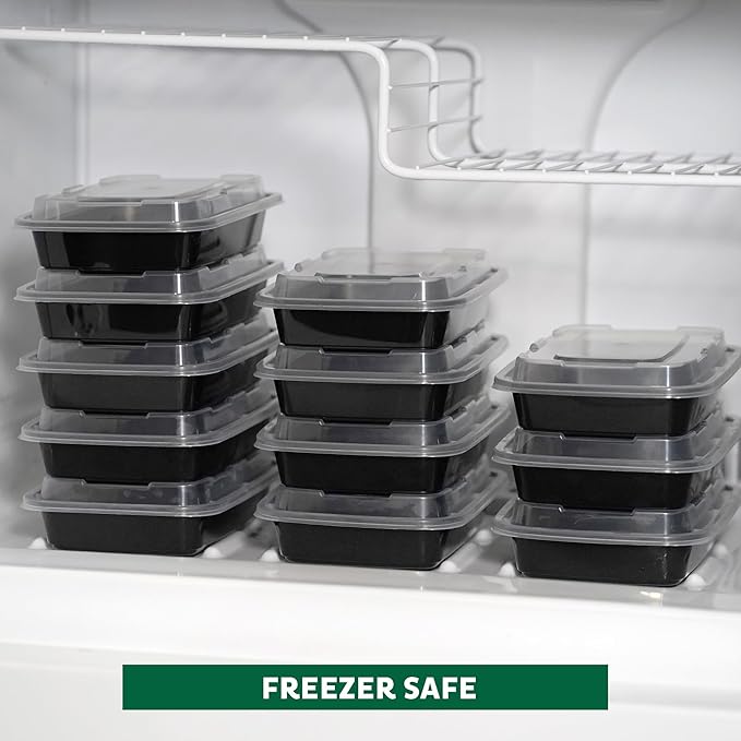Freshware Meal Prep Containers [150 Pack] 1 Compartment with Lids, Food Storage Containers, Bento Box, BPA Free, Stackable, Microwave/Dishwasher/Freezer Safe (24 oz)