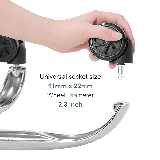 Frassie Office Chair Base Replacement with Wheels, Heavy Duty 2500LBS Metal Stool Chair Base, 28 inch Universal Desk Chair Base Replacement Part, Silver