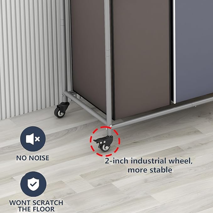 Laundry Sorter 4 Section Hamper Sorter with Heavy Duty Lockable Rolling Wheels Removable Bags Basket Separator for Dirty Clothes Storage, Assorted