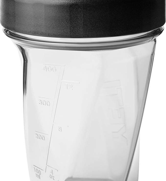 YETI Yonder Helimix Vortex Blender Shaker Bottle Holds up to 20oz | No Blending Ball or Whisk | USA Made | Portable Pre Workout Whey Protein Drink Shaker Cup | Dishwasher Safe, Clear
