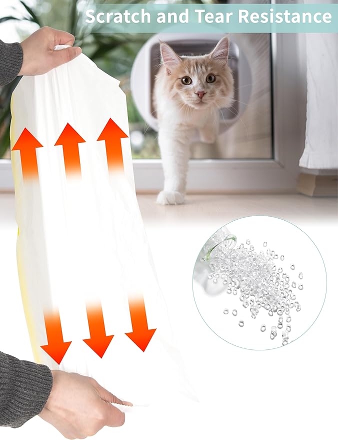 Replaced Waste Bags, Dxles 60 Count Heavy Duty Cat Litter Waste Receptacles Bags for Self-Cleaning Cat Litter Box PURA X/MAX