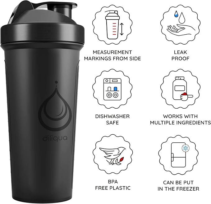 2 PACK, 28 oz & 20 oz Shaker Bottles with Powerful Wire Whisks for Protein Mixes | Leakproof Blender Shaker Bottle Pack | BPA-Free & Dishwasher Safe | Shaker Bottle | Shaker Cups for shakes