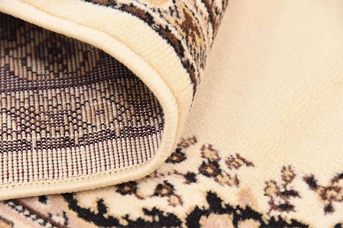 Unique Loom Reza Collection Traditional Persian Style Area Rug, Rectangular 7' 1" x 10' 0", Ivory/Brown