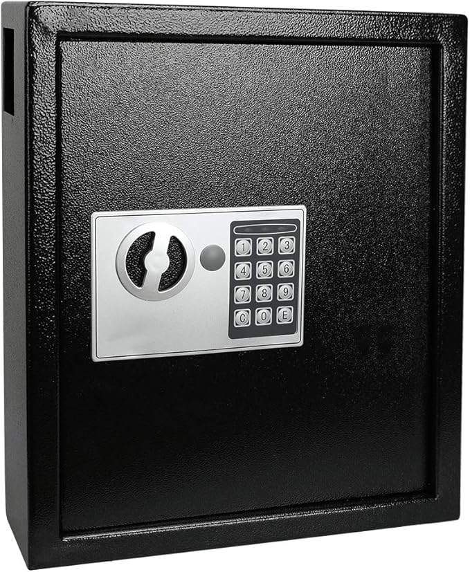 KYODOLED Electronic 40 Keys Cabinet Wall Mount, Digital Key Safe Lock Box, Large Security Lockbox for House Key, Heavy Duty Combination Lock Storage, 14.37'' X 11.8'' X3.93'' (Black,40 Keys)