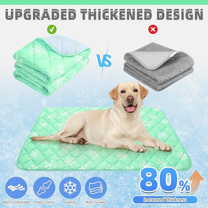 KOOLTAIL Dog Cooling Mat, 48''*28'' Upgraded Extra Large Cooling Pet Pad for Dogs Cats, Summer Dog Blanket Kennel with Non- Slip Bottom, Washable Mats for Bed Sofa Crate Playpen Outdoor Indoor