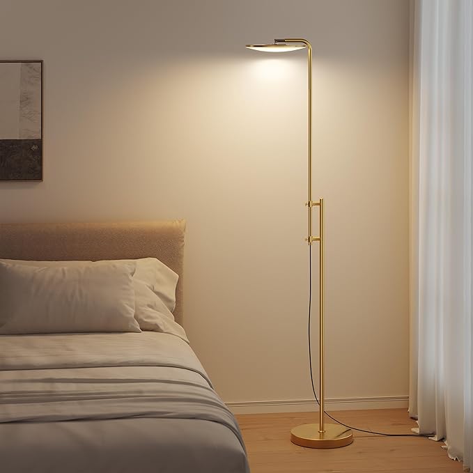 SUNMORY 32W/3000LM Floor Lamps, Super Bright LED Standing Lamp with Remote Control, Adjustable Tall Lamp with 350°Rotating Head, Modern Dimmable Torchiere Corner Lamp for Living Room, Bedroom, Office