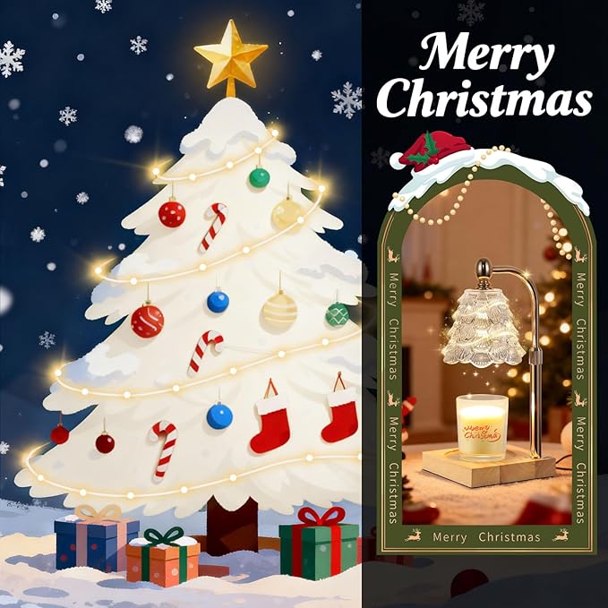 Candle Warmer Lamp with Timer Dimmer Adjustable Height, Candle Warmer with 2 Bulbs for Jar Candles, Home Decor, Birthday Gifts for Women