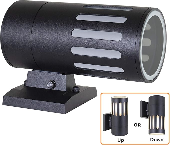 Dusk to Dawn Sensor Outdoor Wall Sconce, Exterior Lighting -ETL Listed, Aluminum Anti-Rust Waterproof Wall Mount Cylinder Light, 1-Direction Up or Down Light Fixture for Porch,Patio or Doorway