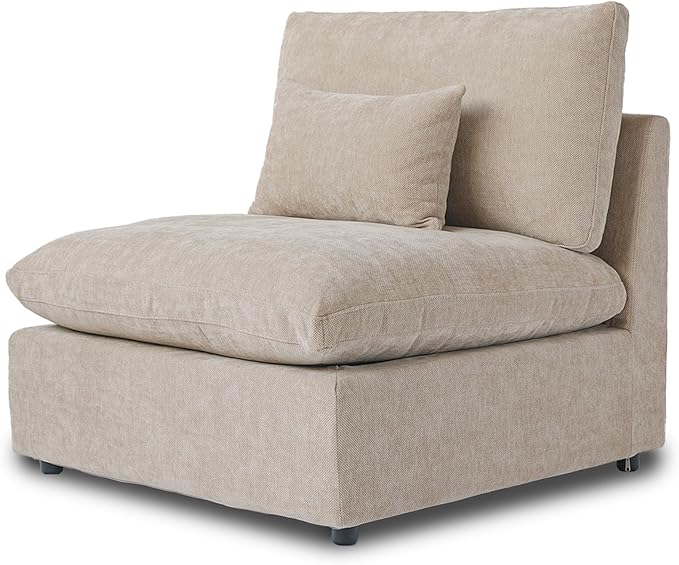 WJShome Modern Middle Module Couch for Living Room, Cushion Covers Removable, Minimalist Comfy Breathable Sofa