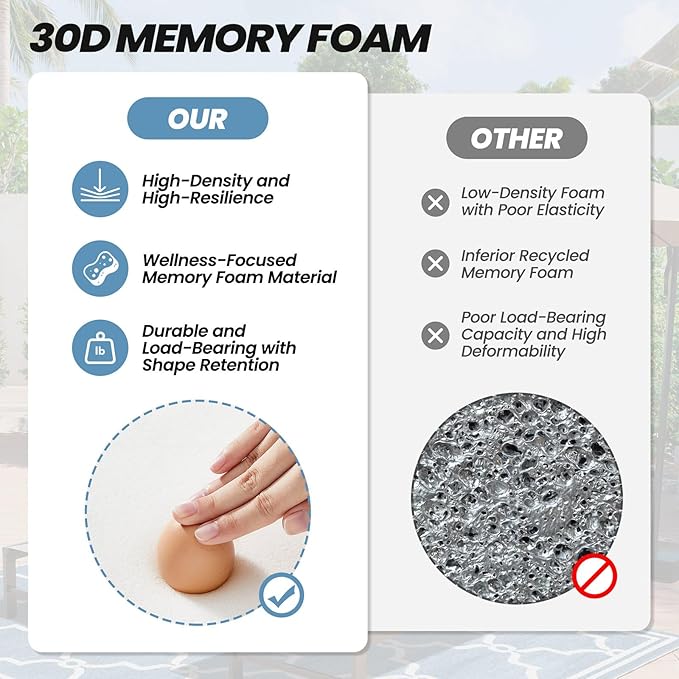 Crestlive Products Adirondack Chair Cushion Outdoor Rocking Chair Cushion Water Resistant 50x20x2 Inch High Back Patio Replacement Cushions, Light Grey