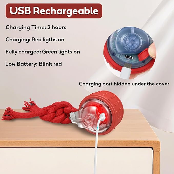 Dog Toys Interactive Dogs Ball with Super High-Speed Rechargeable Dog Toy Ball for Puppies